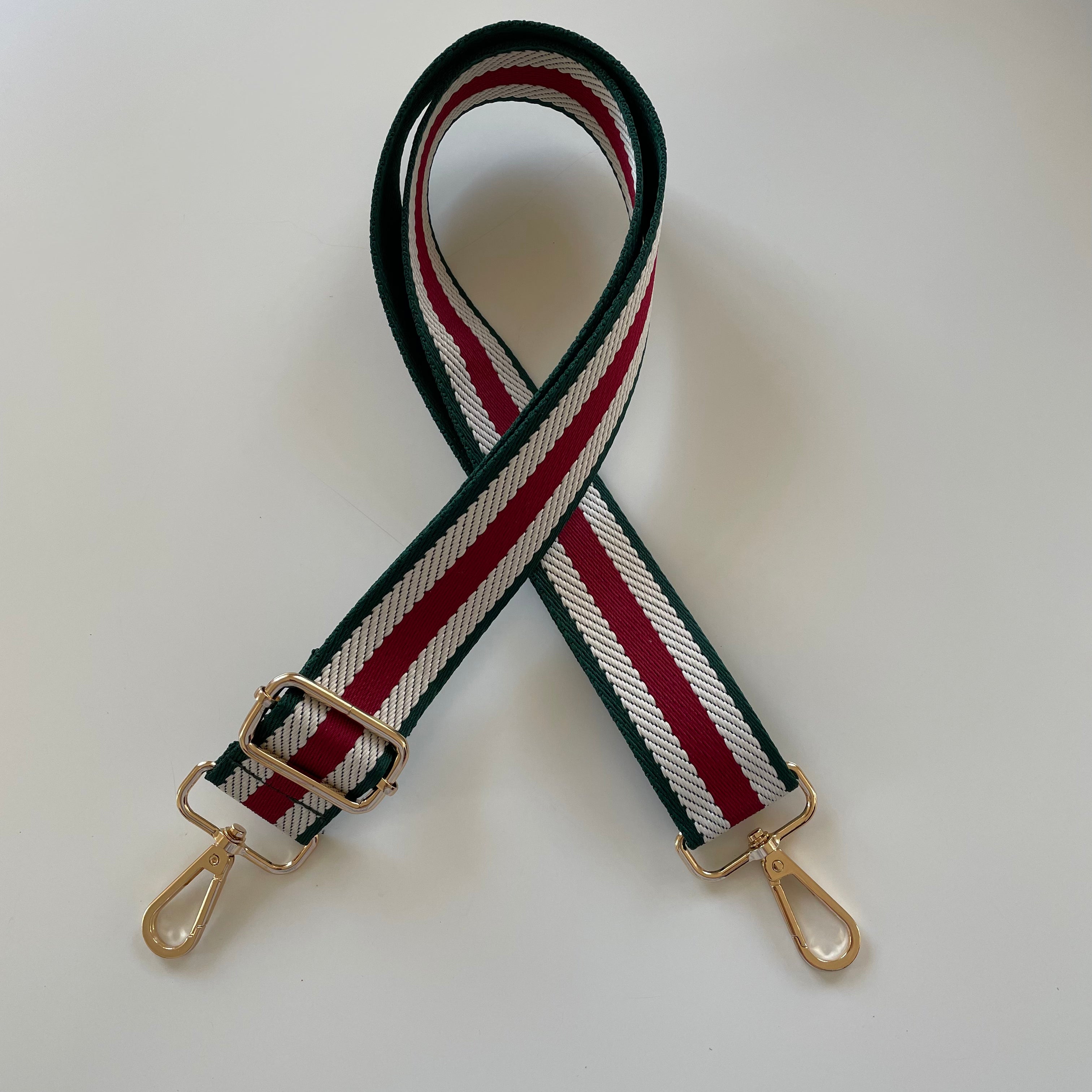 Gurtband grün/weiß/rot – Stilstück.de Taschen Manufaktur