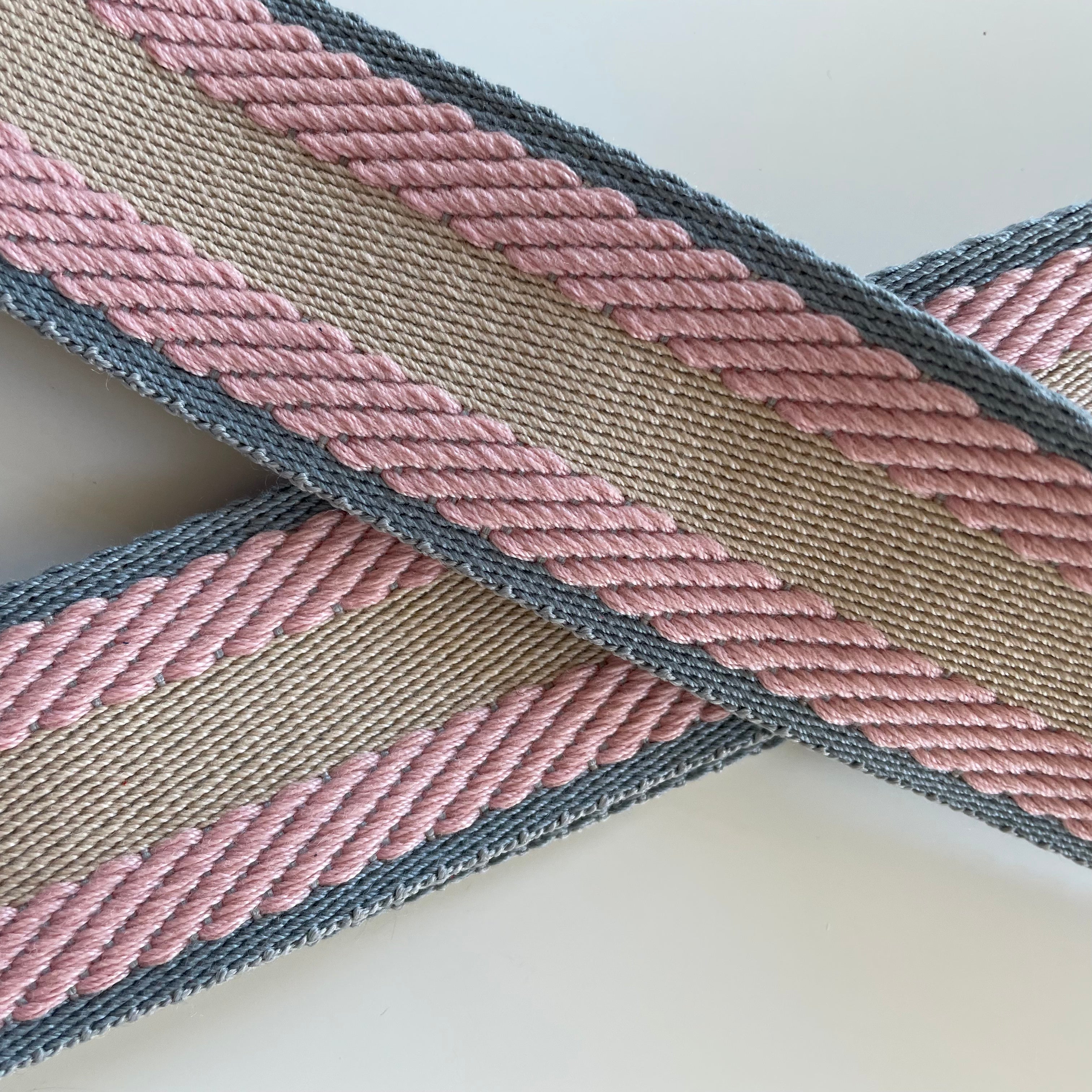 Gurtband grau/rose/beige – Stilstück.de Taschen Manufaktur