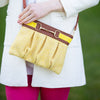 Clutch Equana cognac / gelb