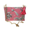 Quasten Pochette Toile de Jouy - coral