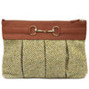 Clutch Equana cognac / moosgrün