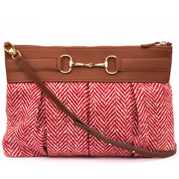 Clutch Equana cognac / rot