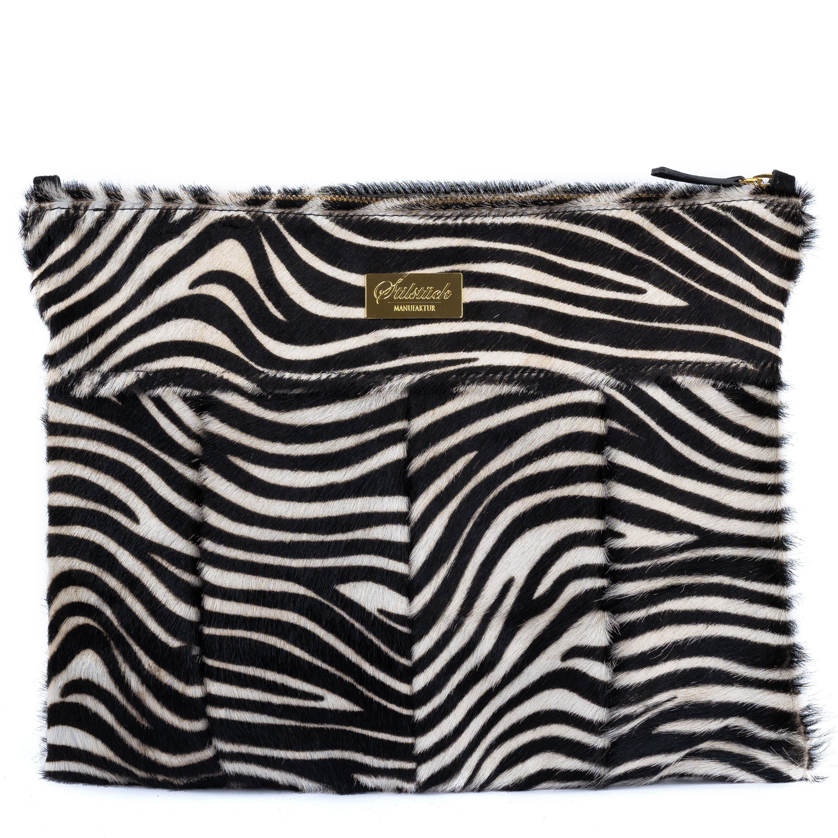 Black and white zebra print clutch bag deals