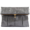 Leather foldover - grey