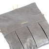 Leather foldover - grey