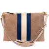 Suede Pochette Stripes beige / blue