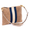 Suede Pochette Stripes beige / blue