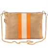 Wildleder Pochette Stripes - beige / orange