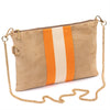 Wildleder Pochette Stripes - beige / orange