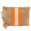 Wildleder Pochette Stripes - beige / orange