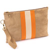 Wildleder Pochette Stripes - beige / orange