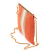 Wildleder Pochette Stripes - korallenorange / beige