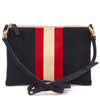 Wildleder Pochette Stripes marine / rot