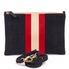 Wildleder Pochette Stripes marine / rot