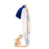 Tassel Pochette Toile de Jouy - white / blue