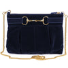 Philippa - velvet bridle bag - dark blue