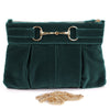 Philippa - velvet bridle bag - dark green
