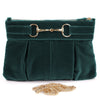 Philippa - velvet bridle bag - dark green