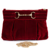 Philippa - velvet bridle bag - wine red