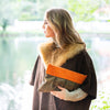 Tweedclutch orange braun